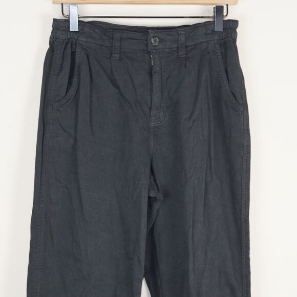 American Eagle Black Stretch Waist Mom Twill Pants Womens Sz 4 Short - Picture 2 of 12